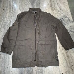 Hugo Boss Gray Jacket Men Sz  XL Full‎ Zip Cargo Pockets Lined Outdoors Utility
